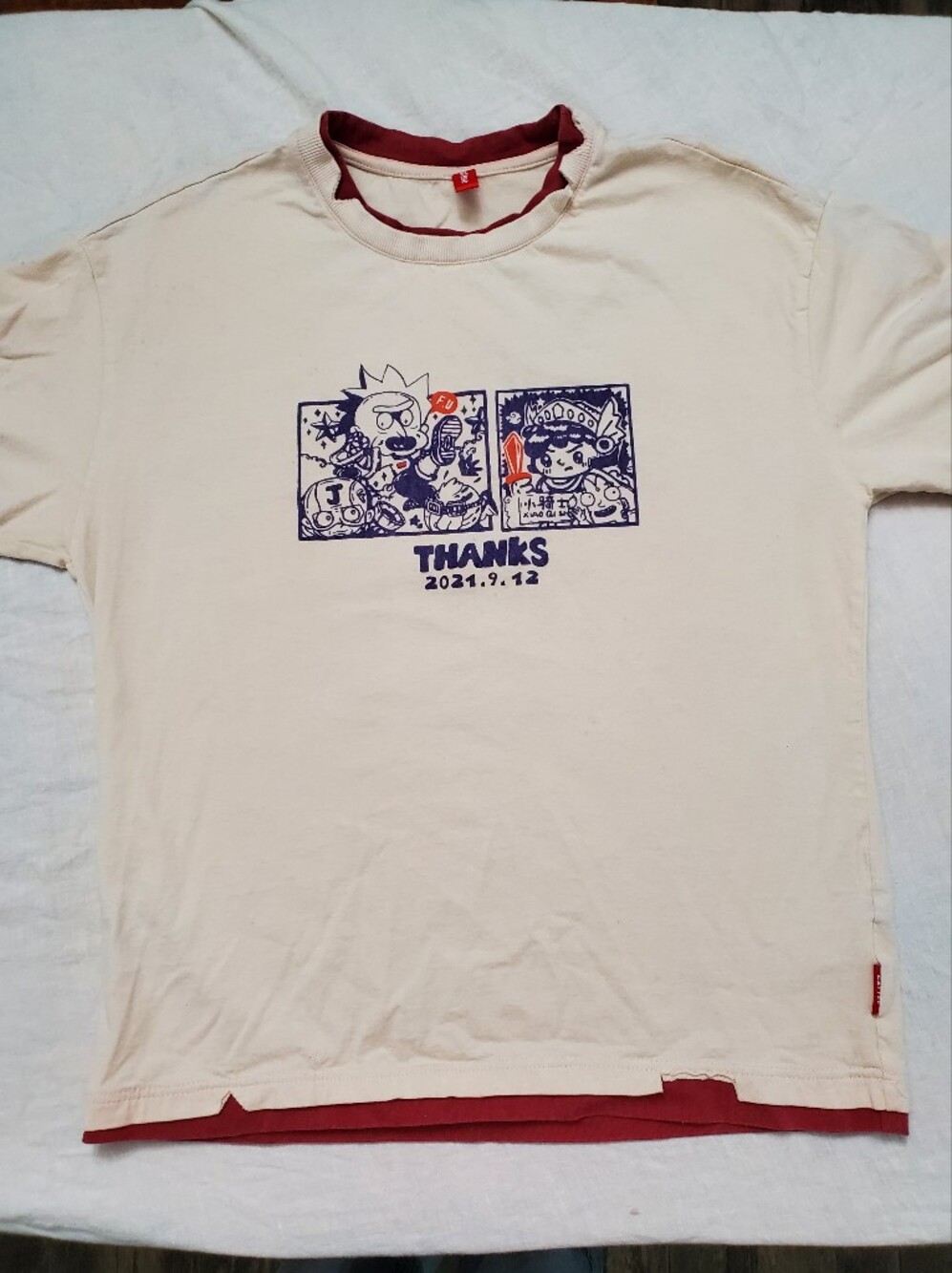 Cattee Marvel Avengers Oversized Tee Cream Red Ringer Japanese Graphic